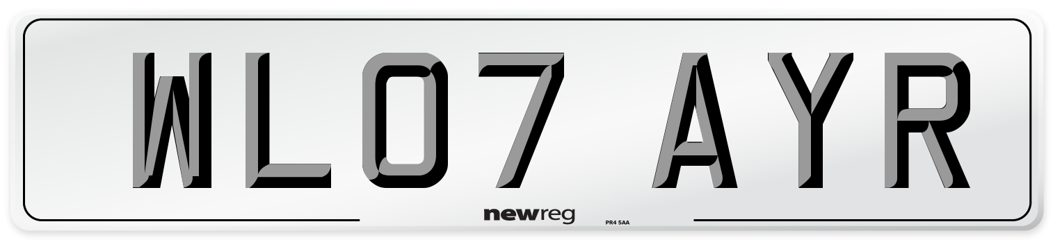 WL07 AYR Number Plate from New Reg